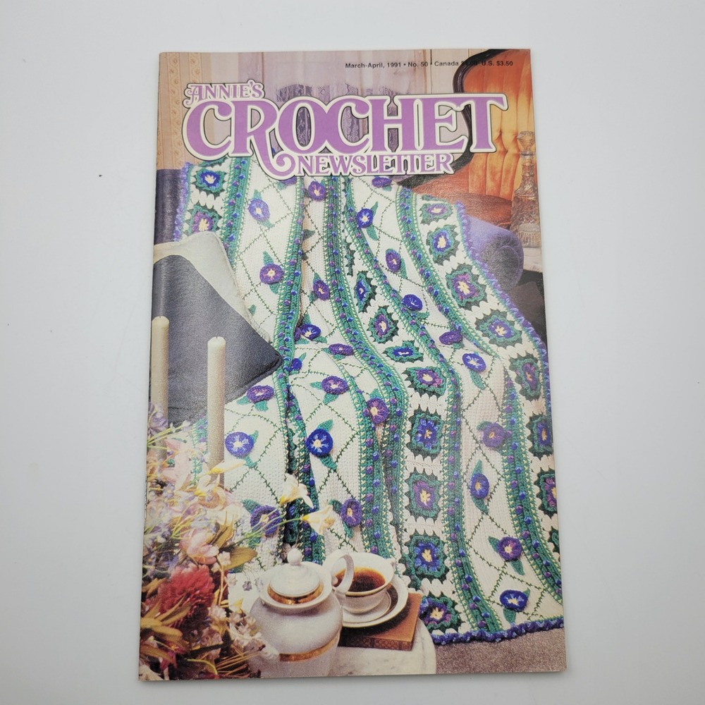 Annies Crochet‎ Newsletter March April 1991 No 50 Morning Glory Afghan